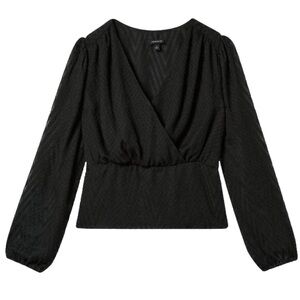Torrid Black Zig Zag Surplice Crop Blouse Size 2